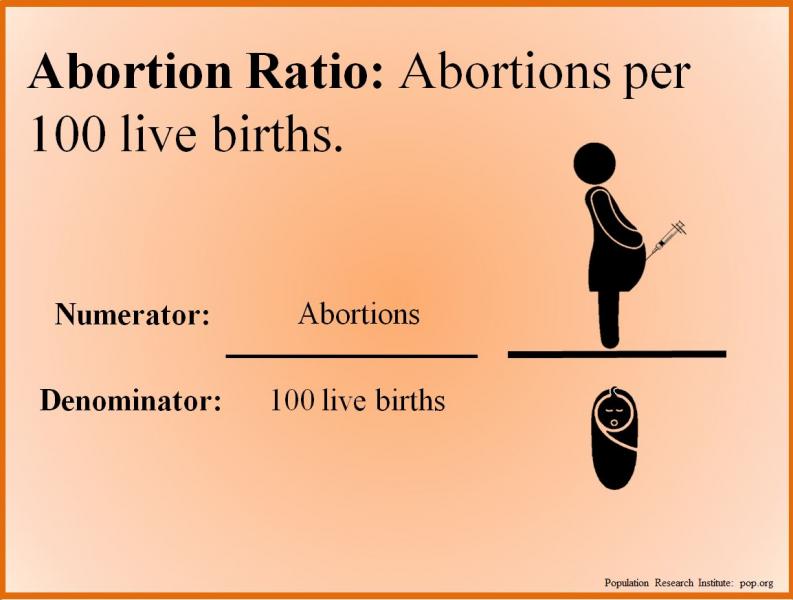 abortion ratio abortions per live births 